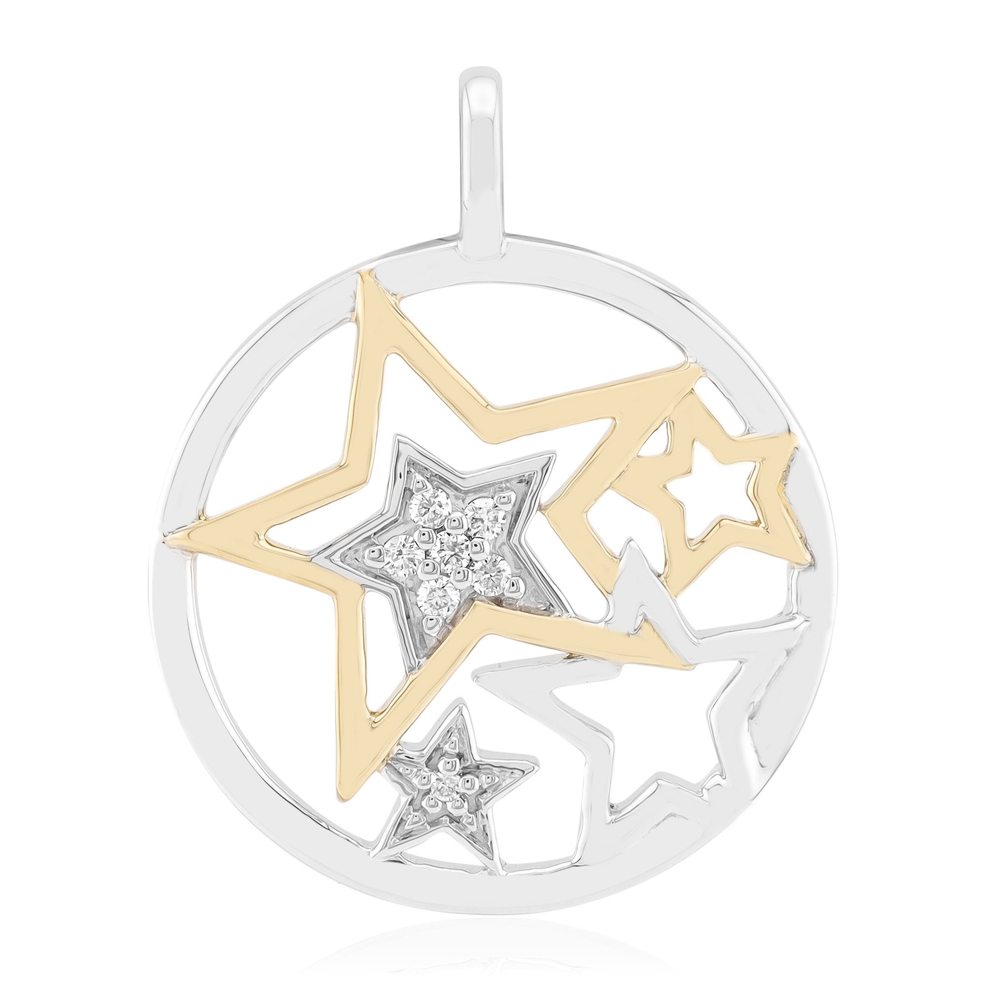 Cavill Kettenanhänger Diamant-Stern Rhodium Silber-Anhänger (1-tlg)