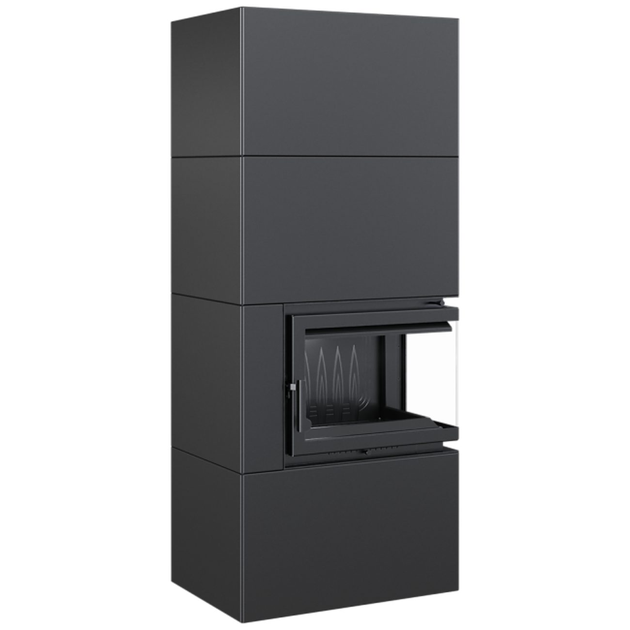 Kratki Kaminofen KAMINEINSATZ SIMPLE BOX 8 KW Ø 200 RECHTS SCHWARZ, TÜRFEDE günstig online kaufen