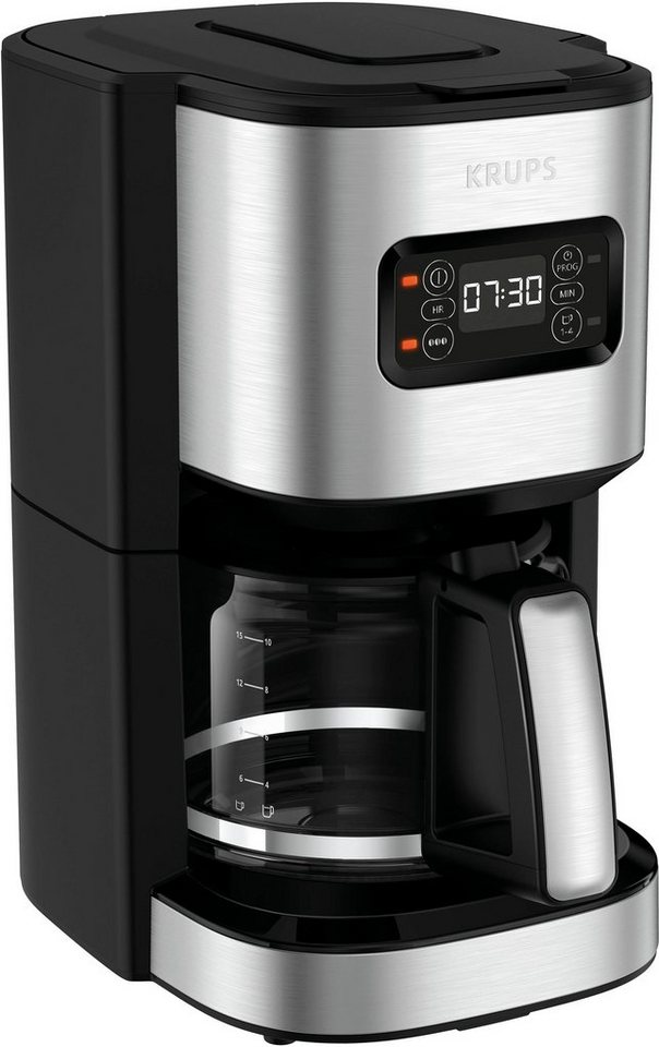 Krups Filterkaffeemaschine KM480D Excellence, 1,25l Kaffeekanne, 1x4,  Edelstahl, programmierbarer 24-h-Timer, Brühstärkeauswahl
