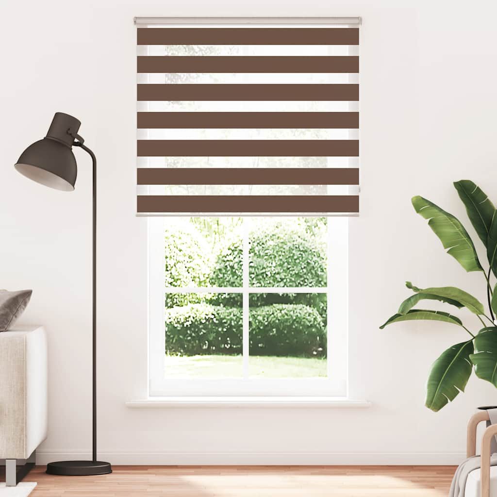 Rollo Doppelrollo Braun 130x200 cm Stoffbreite 125,9 cm Polyester, vidaXL