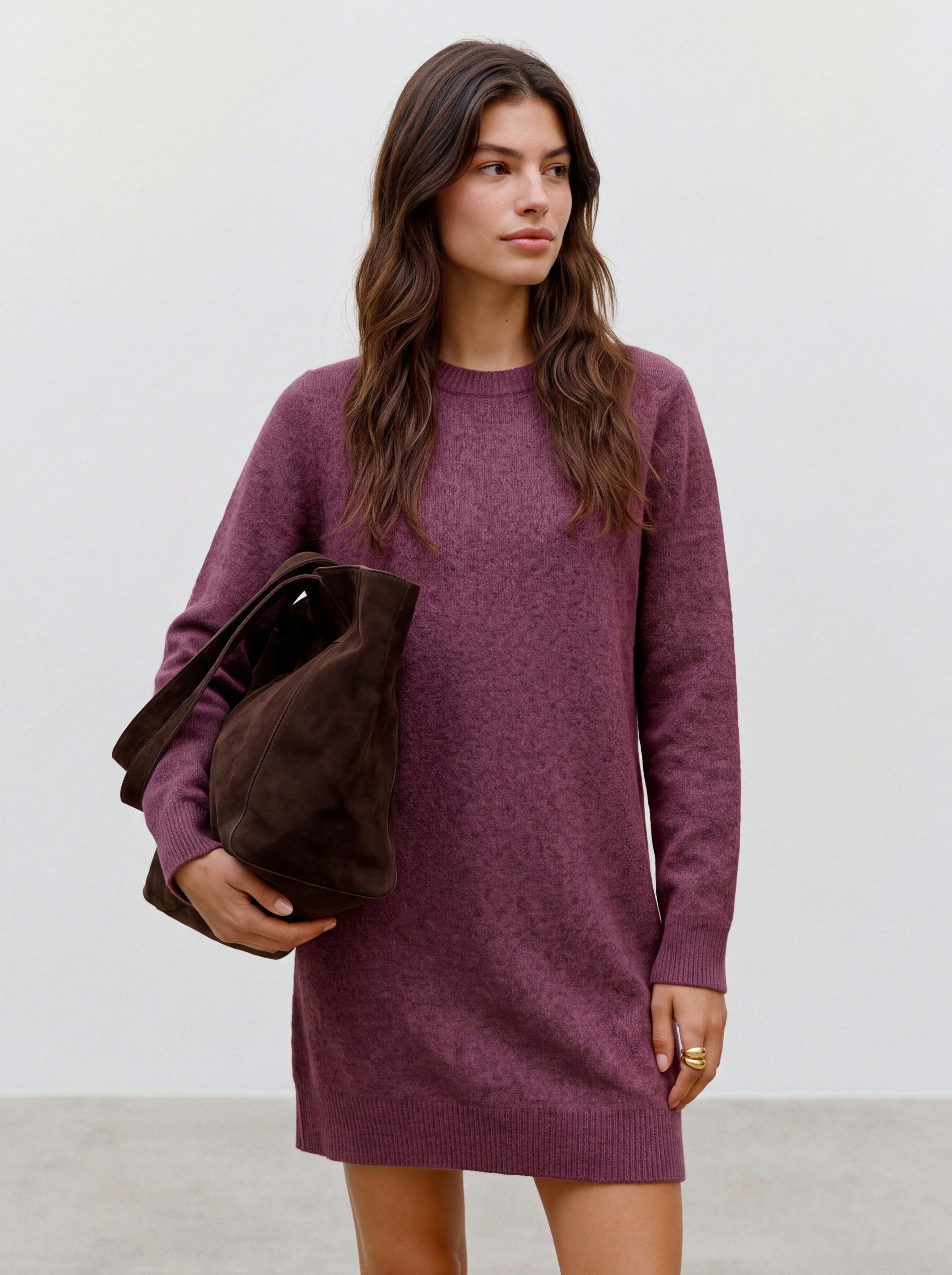 Vero Moda Strickkleid VMDOFFY LS O-NECK DRESS GA NOOS Materialmix mit Stretch, locker geschnitten – Bild 5 von 5