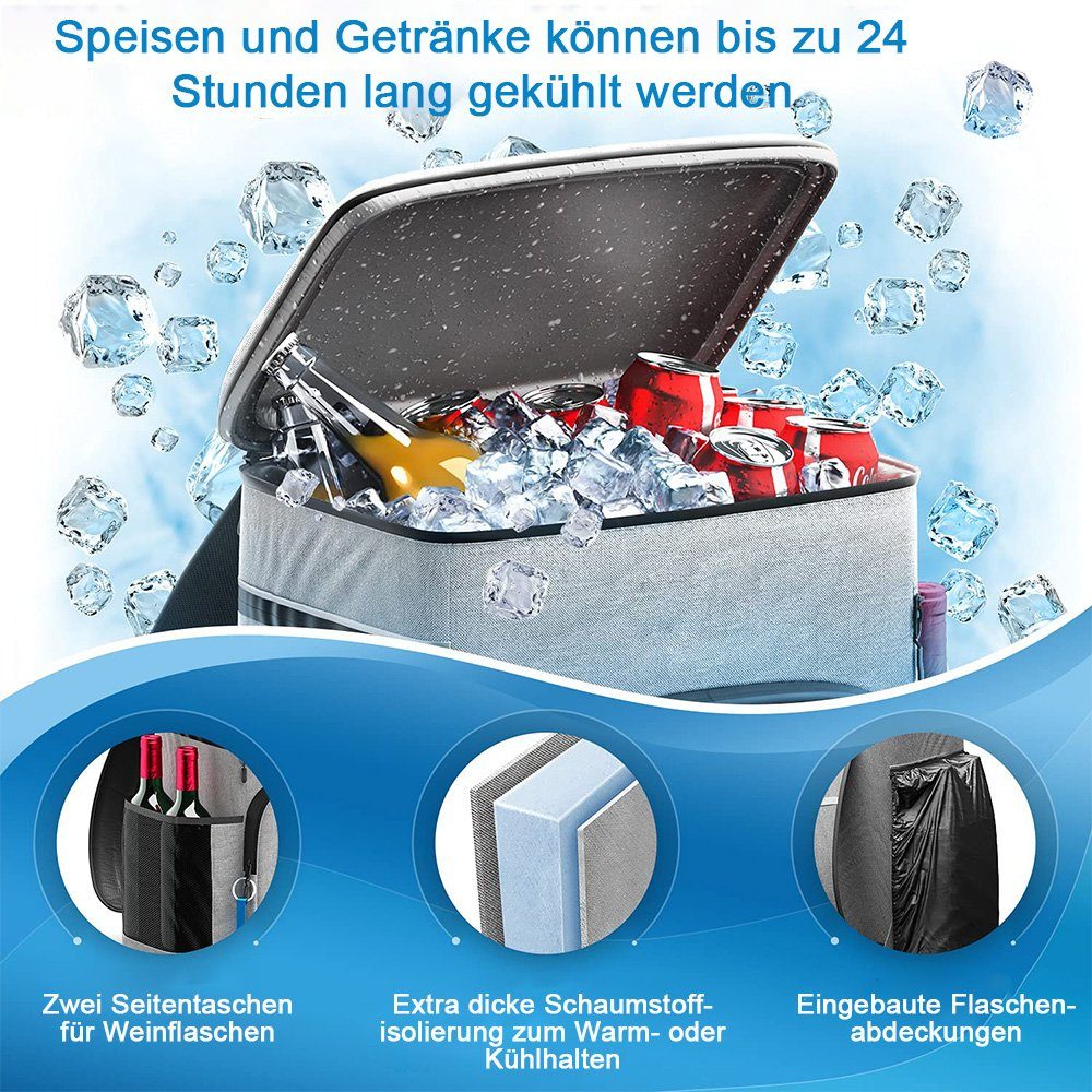 Kühltasche Große zggzerg Leakproof Picknick-Rucksack Flaschenöffner mit Thermobehälter