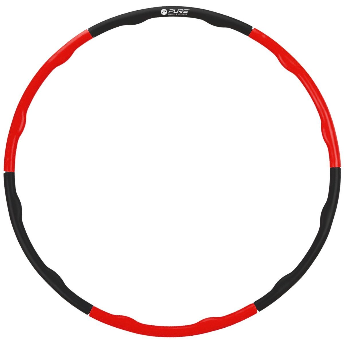 Pure 2 Improve Hula-Hoop-Reifen FITNESS (6-tlg), Steckbar, schwarz-rot