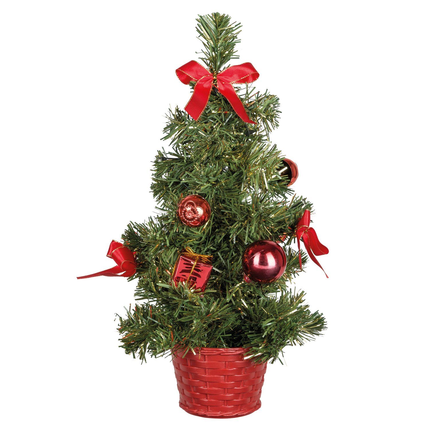 Idena Künstlicher Weihnachtsbaum Idena 8582154 - Deko-Weihnachtsbaum mit 20 LED in Warmweiß, ca. 35 cm