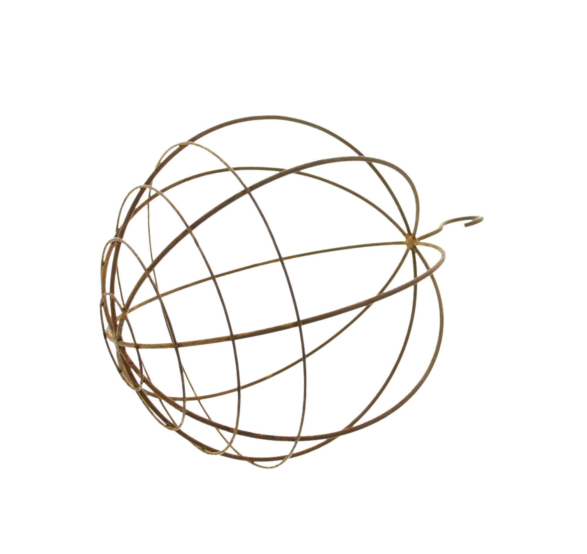 Dekoleidenschaft Dekohänger "Kugel" Metall, Rost Finish Ø 25 cm, Deko Anhänger Metallkugel hängend, mit Haken, Übertopf, Hängetopf