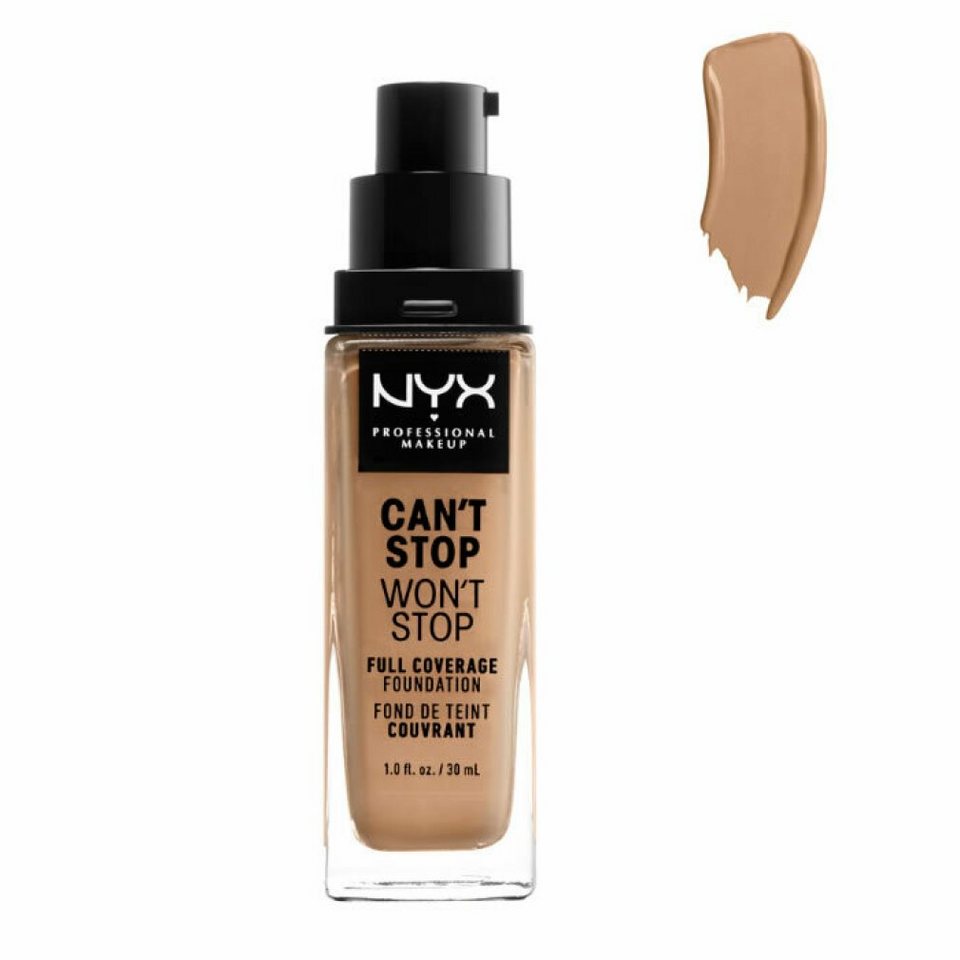 Nyx Professional Make Up Foundation Can\'t Stop Won\'t Stop Full Coverage Foundation  Neutral Buff 30ml, Damen