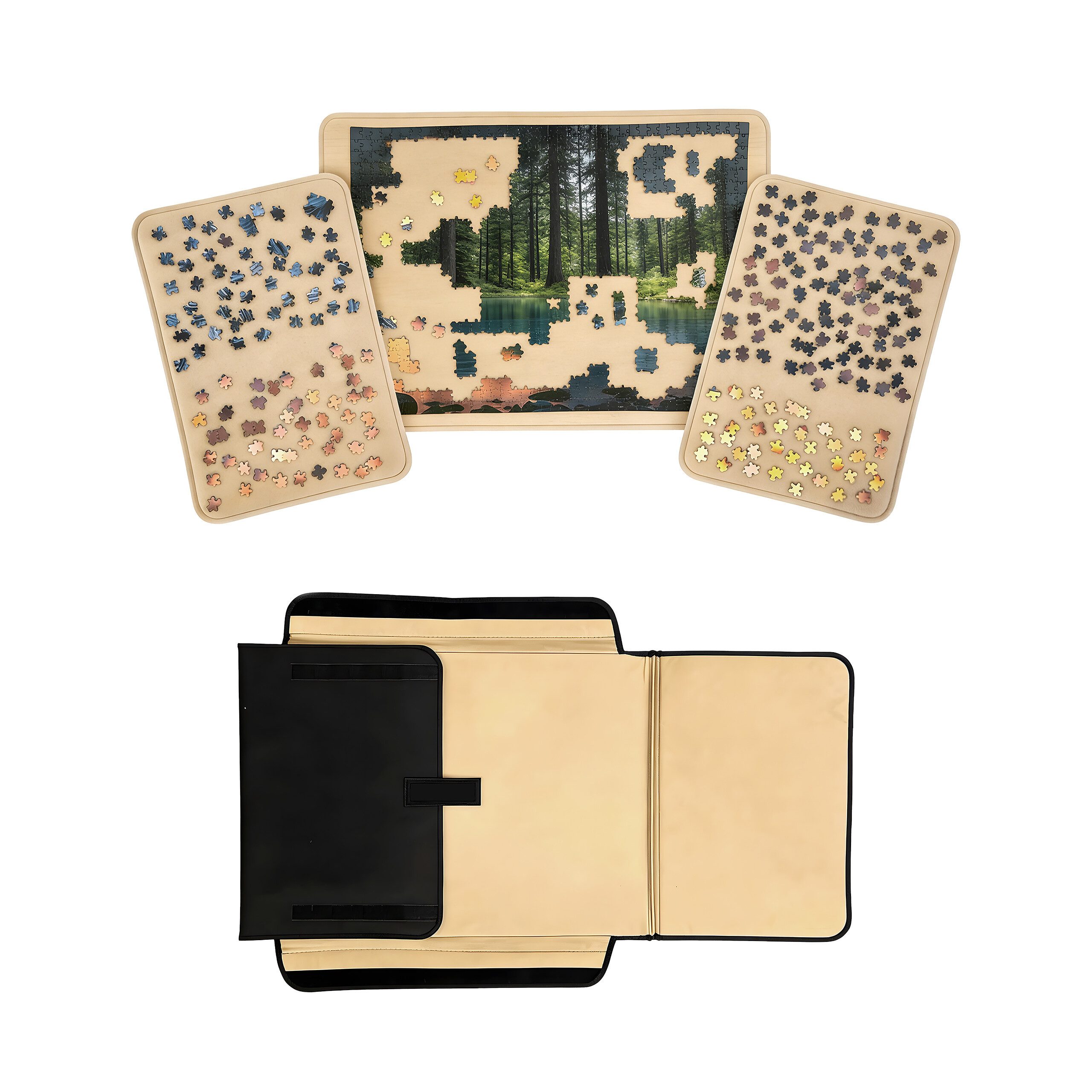 relaxdays Puzzle-Tasche Puzzlekoffer mit Tragegriff, (1000-tlg), L