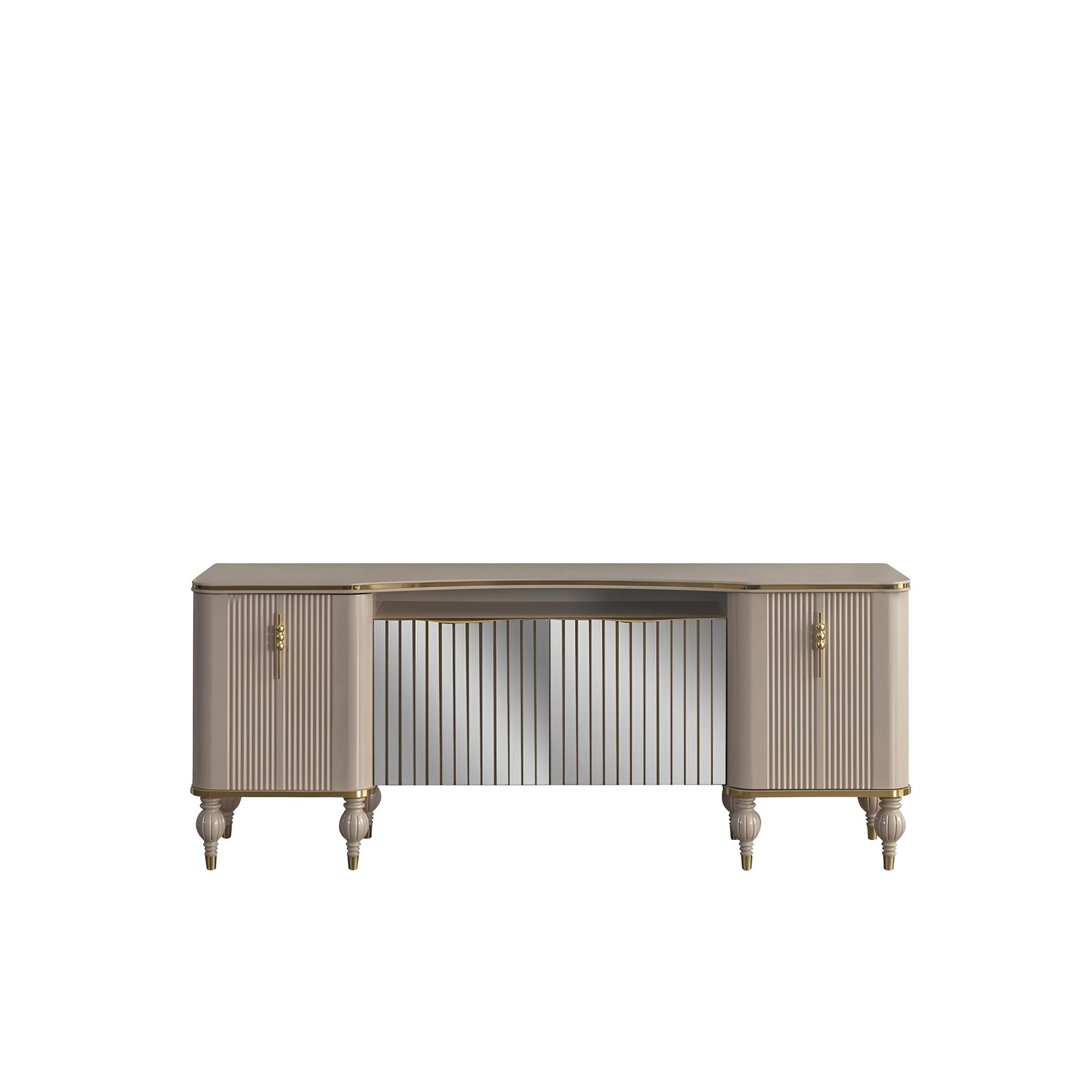 Xlmoebel Sideboard Beige Anrichte aus Holz mit modernem Design für elegantes Wohnen (Sideboard, Sideboard), Hergestellt in Europa