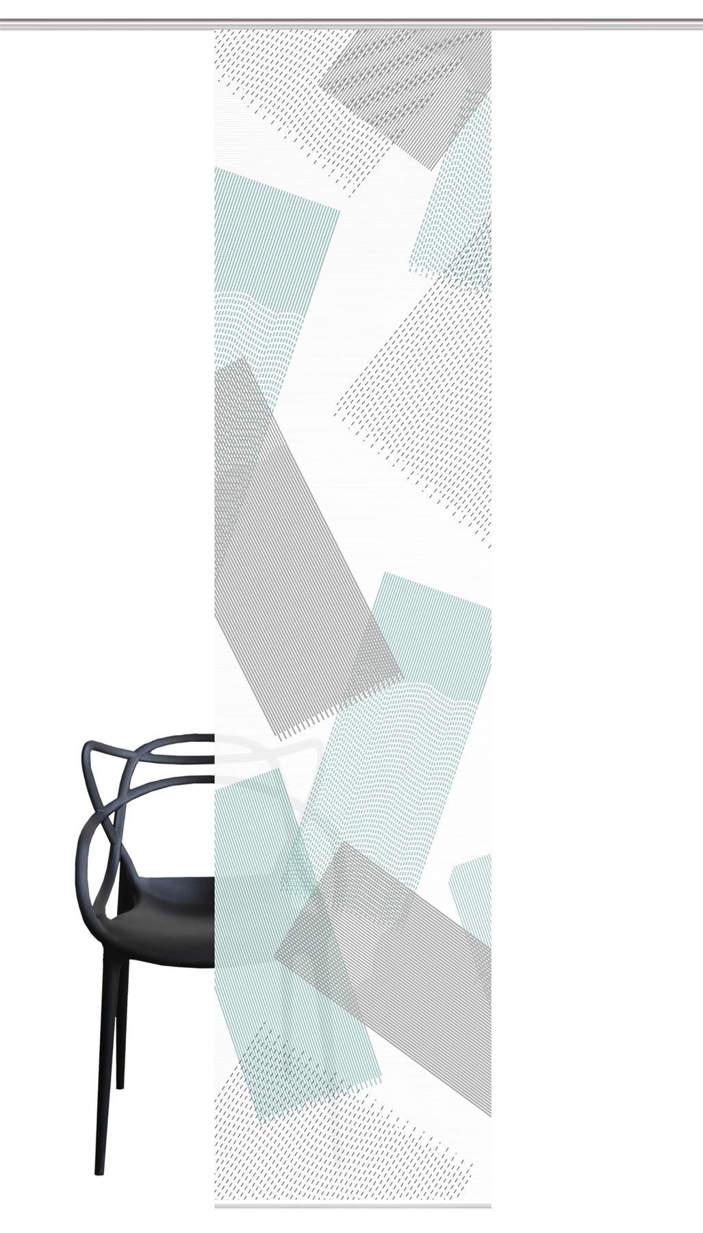 Vision S Schiebegardine Vision S Schiebevorhang Bambusoptik Digitaldruck Nayah 260x60 cm Mint (1 St), Kunstfaser, 1x Schiebewand inkl. Paneelwagen und Klemmleiste Mint