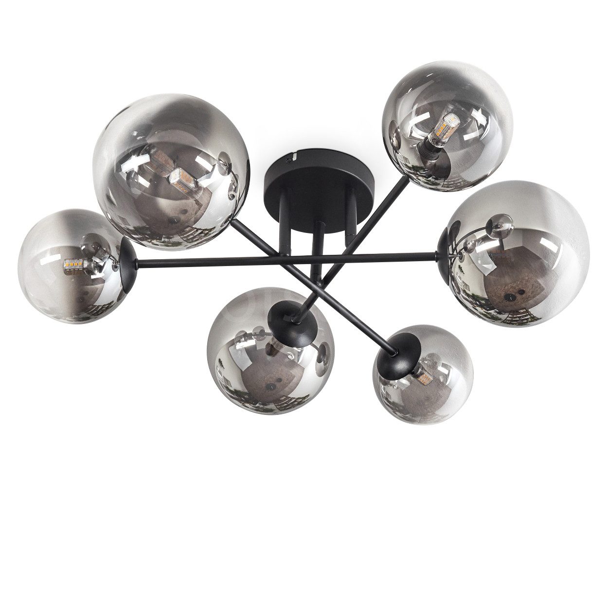 hofstein Deckenleuchte Deckenlampe aus Metall/Glas in günstig online kaufen