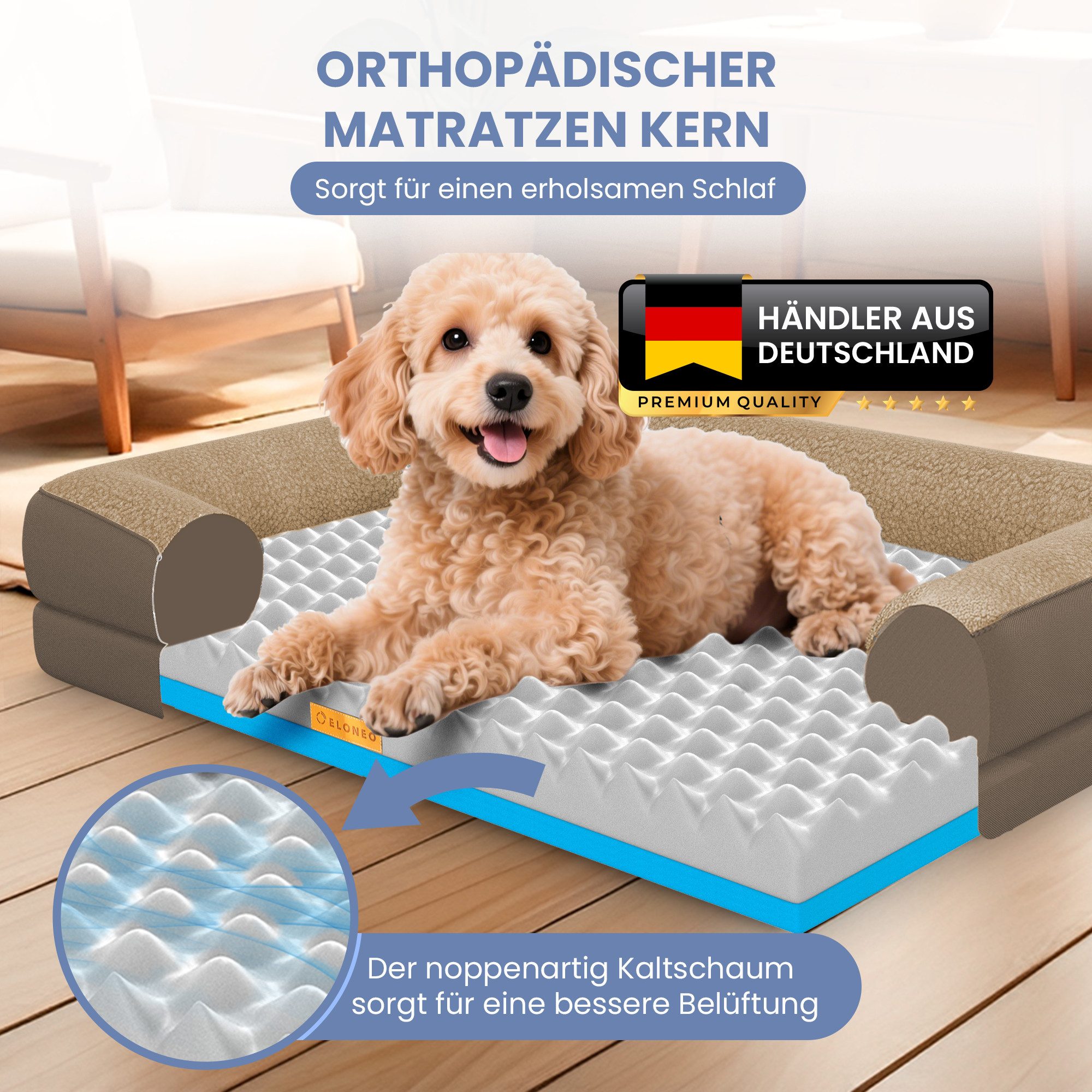 ELONEO Hundebett ELONEO - Orthopädisches Premium Hundebett, gelenkschonend, günstig online kaufen