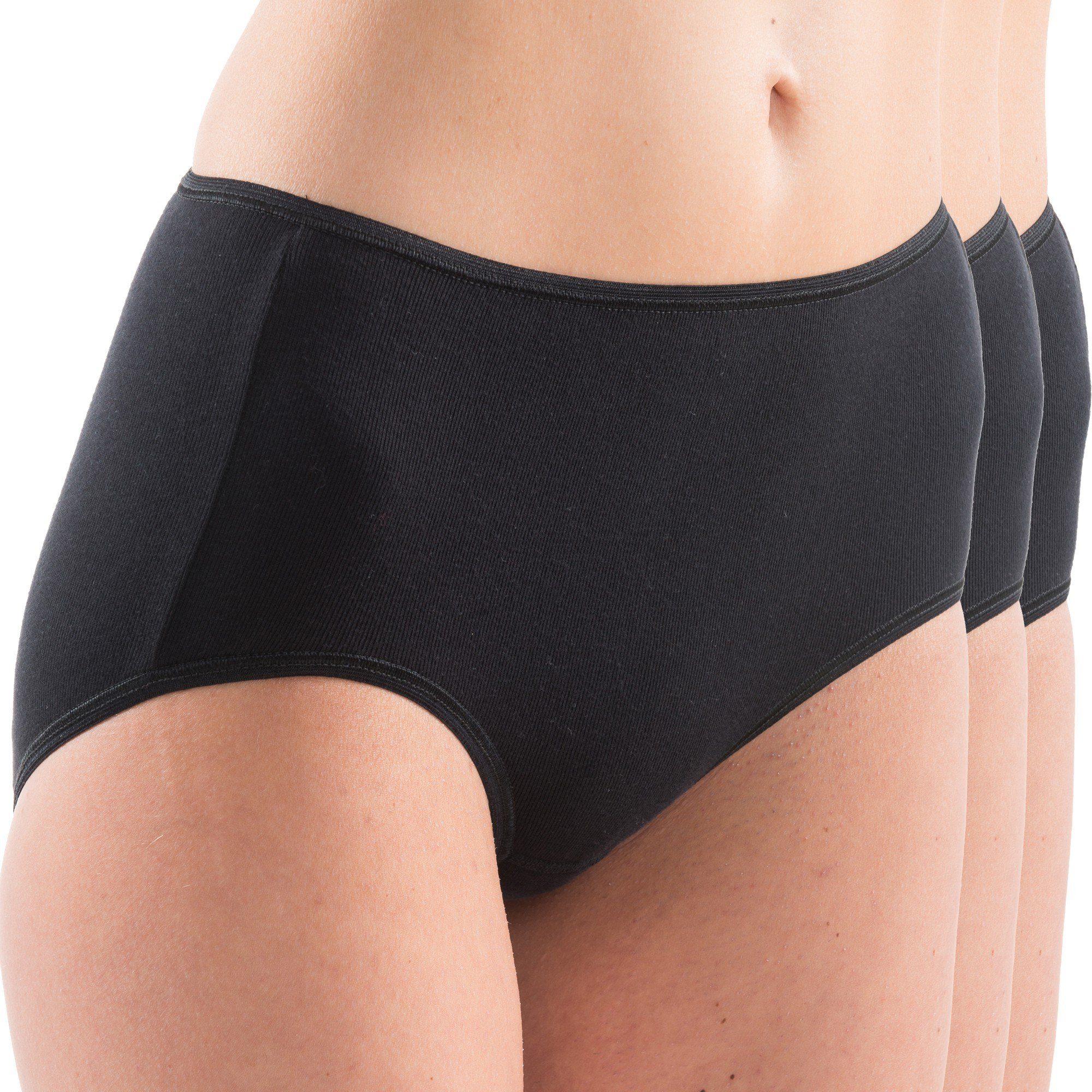 HERMKO Maxislip 17011 (Pack, 3er) Baumwolle/Modal, softweicher Maxislip mit elastischen Abschlüssen