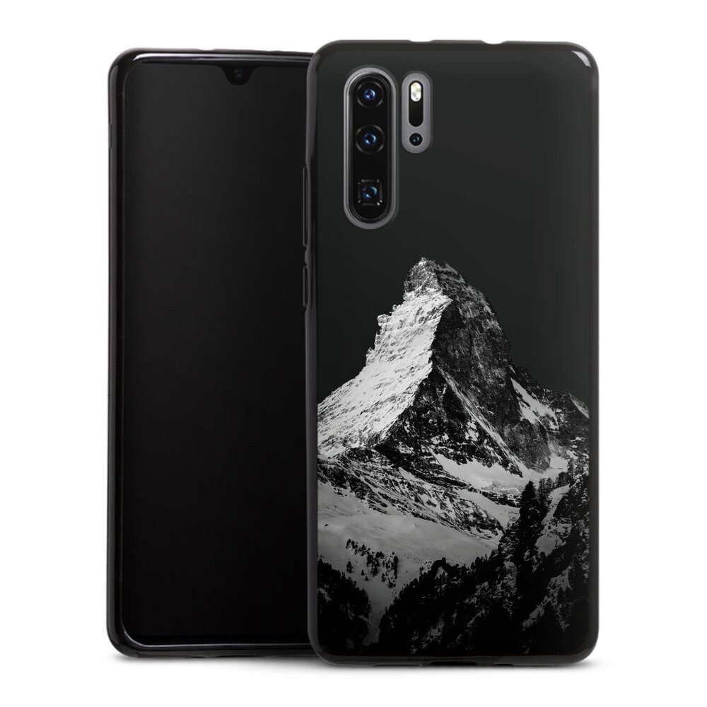 DeinDesign Handyhülle Berg Schnee Alpspitze Snow Capped Mountains Grayscale, Huawei P30 Pro New Edition Silikon Hülle Bumper Case Handy Schutzhülle