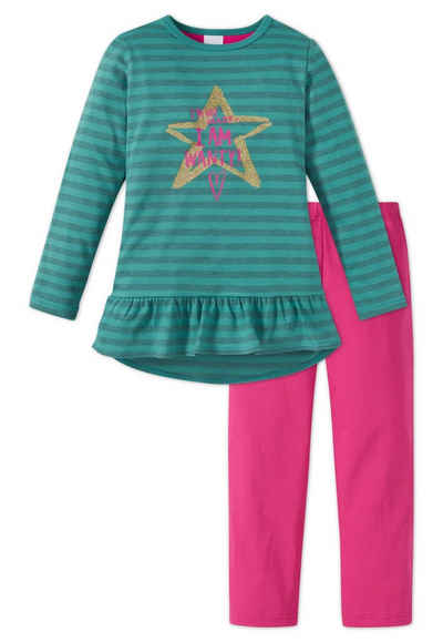 Schiesser Schlafanzug Pink Revolution (Set, Set) Mädchen Schlafanzug lang, Jersey, 100% Baumwolle