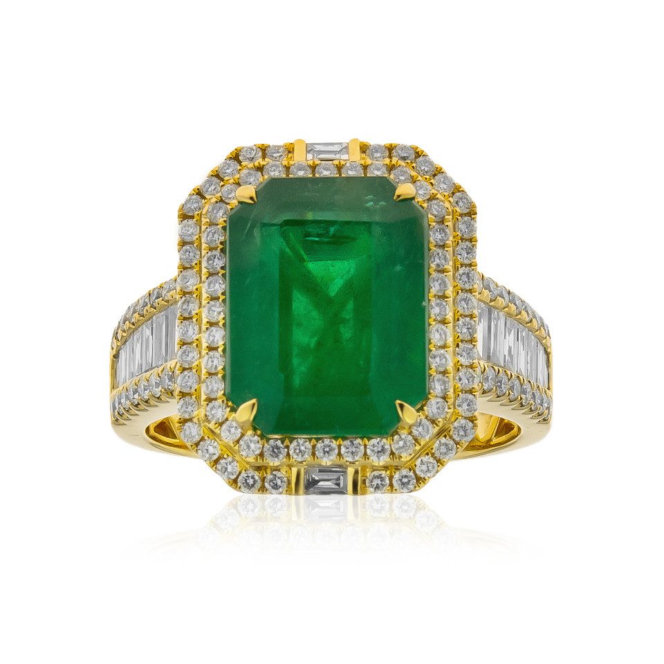 Cavill Diamantring Schicker sambischer Smaragd 18K günstig online kaufen
