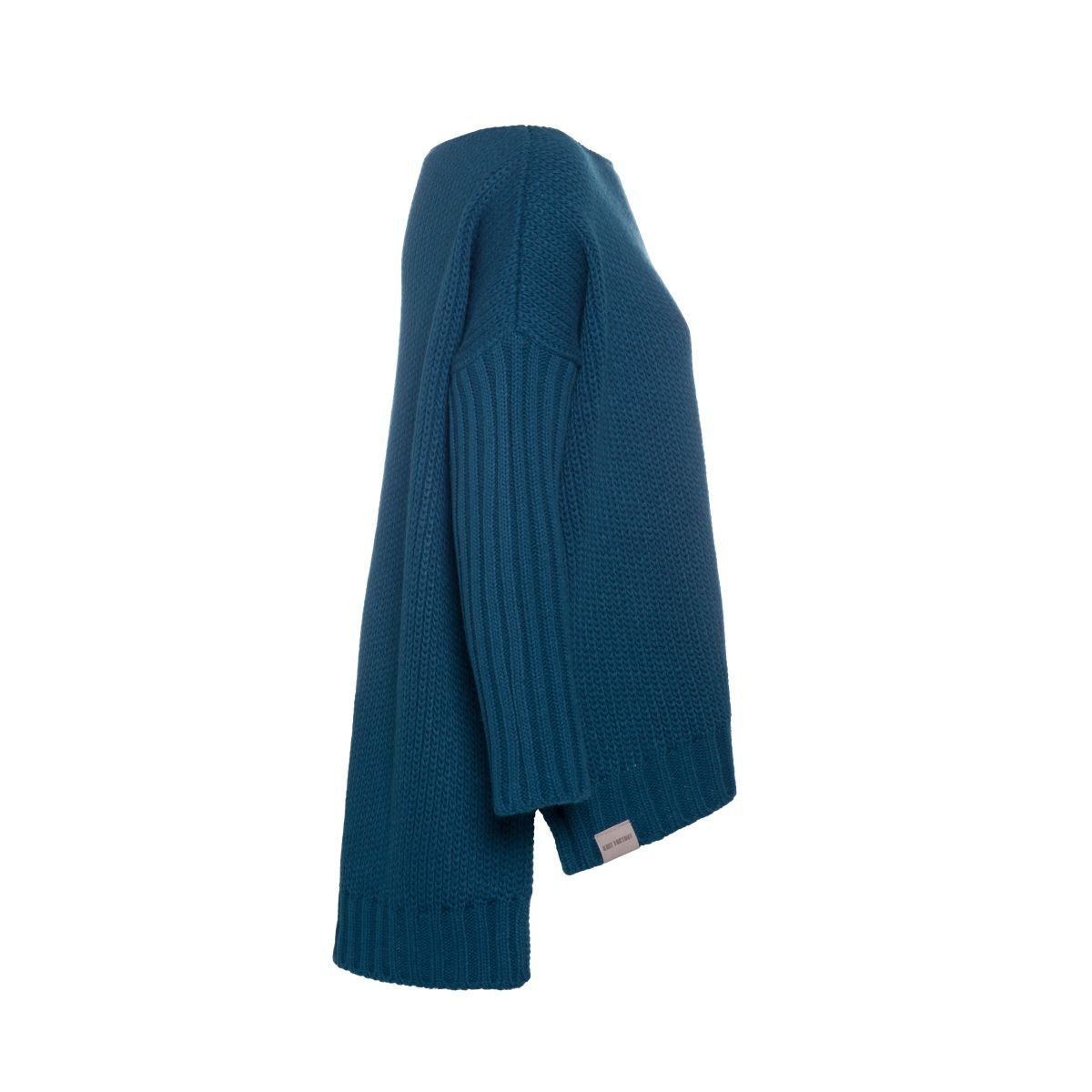 Knit Factory Strickponcho Kylie Pullover 46/54 Glatt Dunkelblau (1-tlg) Strickware Strickartikel Pullover Strickpullover