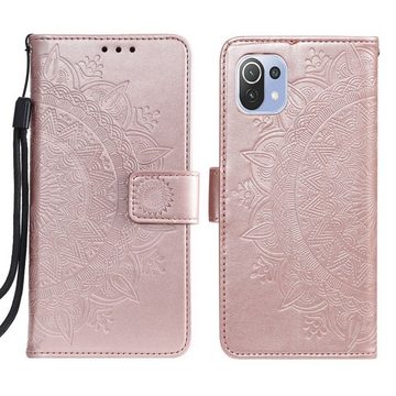 CoverKingz Handyhülle Hülle für Xiaomi 11 Lite 5G NE / Mi 11 Lite 5G Handyhülle Flip Case 16,5 cm (6,5 Zoll), Klapphülle Schutzhülle mit Kartenfach Schutztasche Motiv Mandala