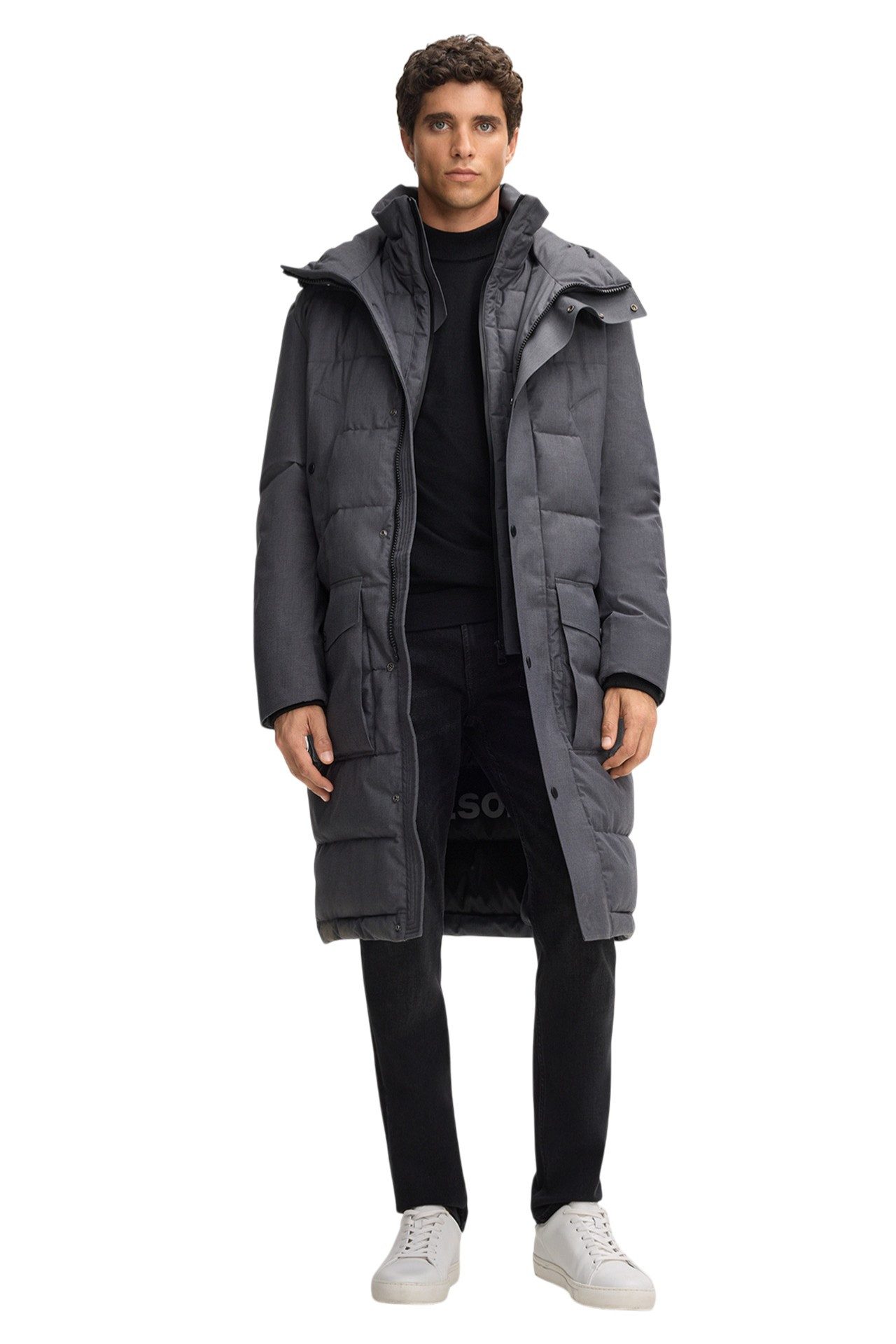 Strellson Wintermantel Crasher Fused (Steppmantel, wind- und wasserabweisend) grau Herren