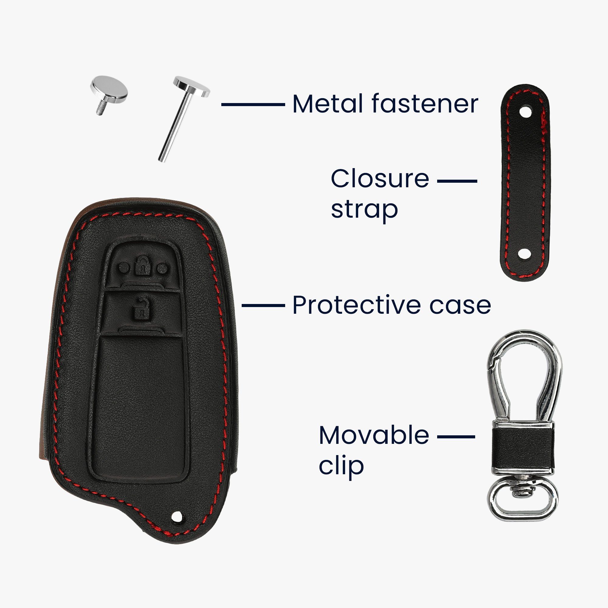Cover Schwarz Schlüsselhülle Hülle Schlüssel Autoschlüssel für Case kwmobile Toyota, Schlüsseltasche Kunstleder