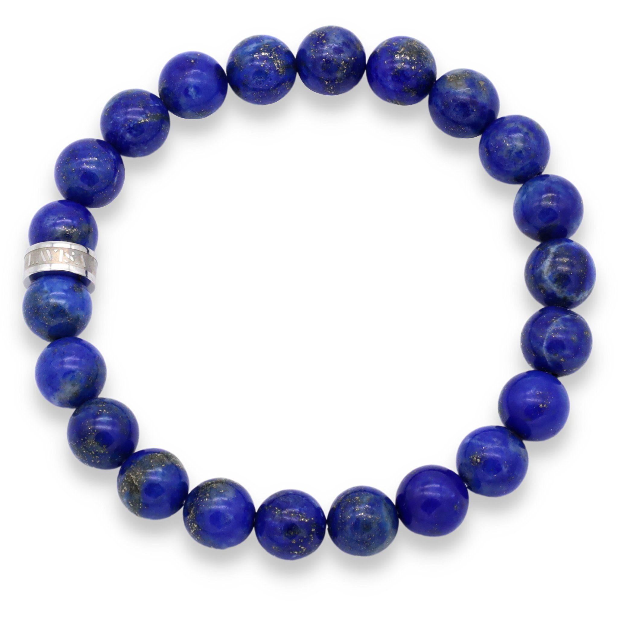 LAVISA Armband Echte Edelstein Perlen, Kristalle, Heilsteine, Onesize Unisex, Echte Edelsteine, Rostfreies Edelstahl, Wasserfest Lapislazuli | Armbänder