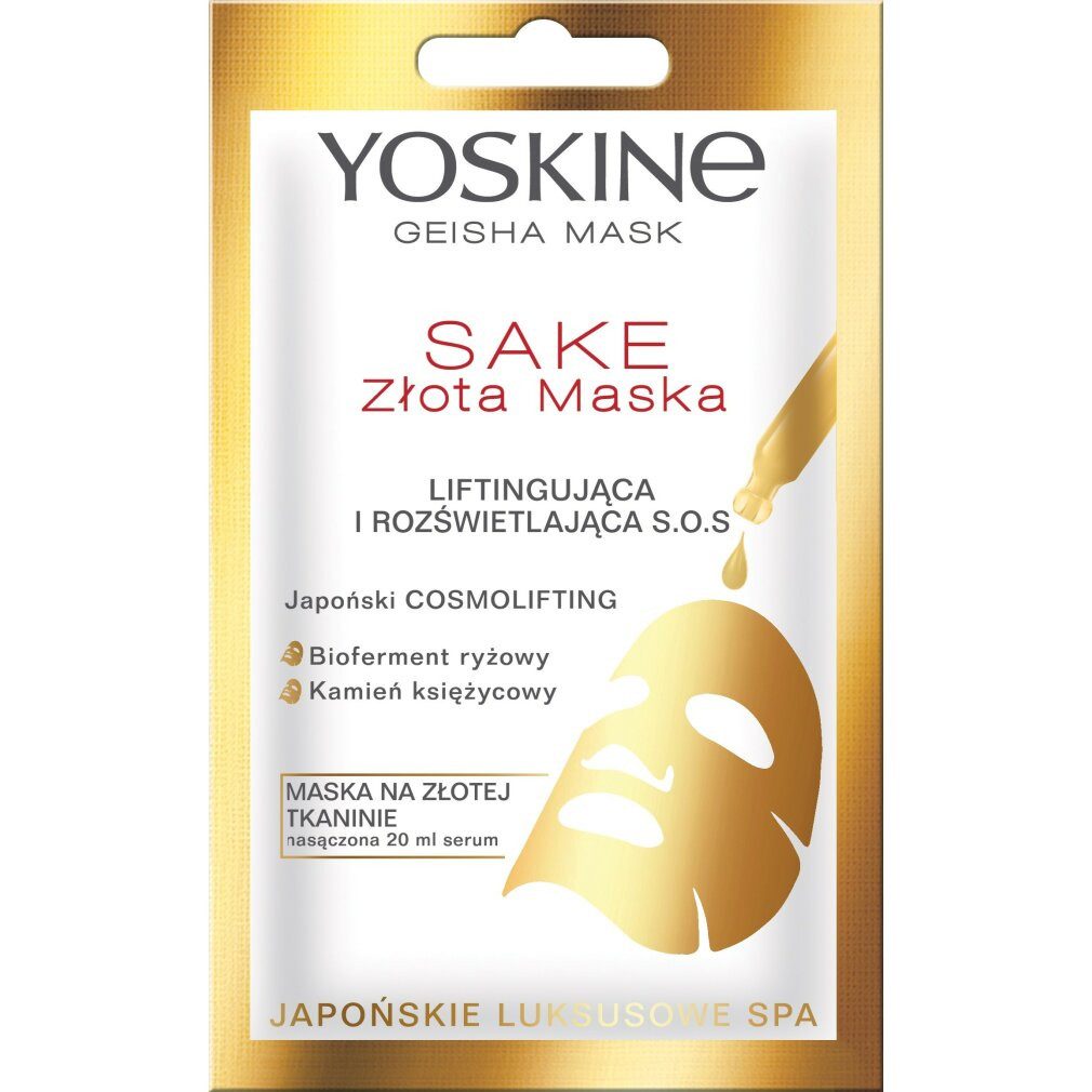Yoskine Gesichtsmaske Sake Golden Lifting- und Aufhellungsmaske 20ml