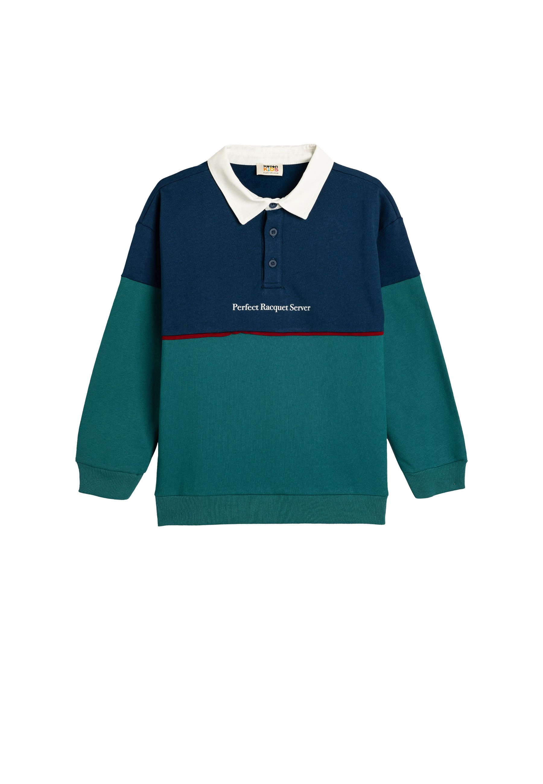 Koton Sweatshirt Hemdkragen Blockförmig