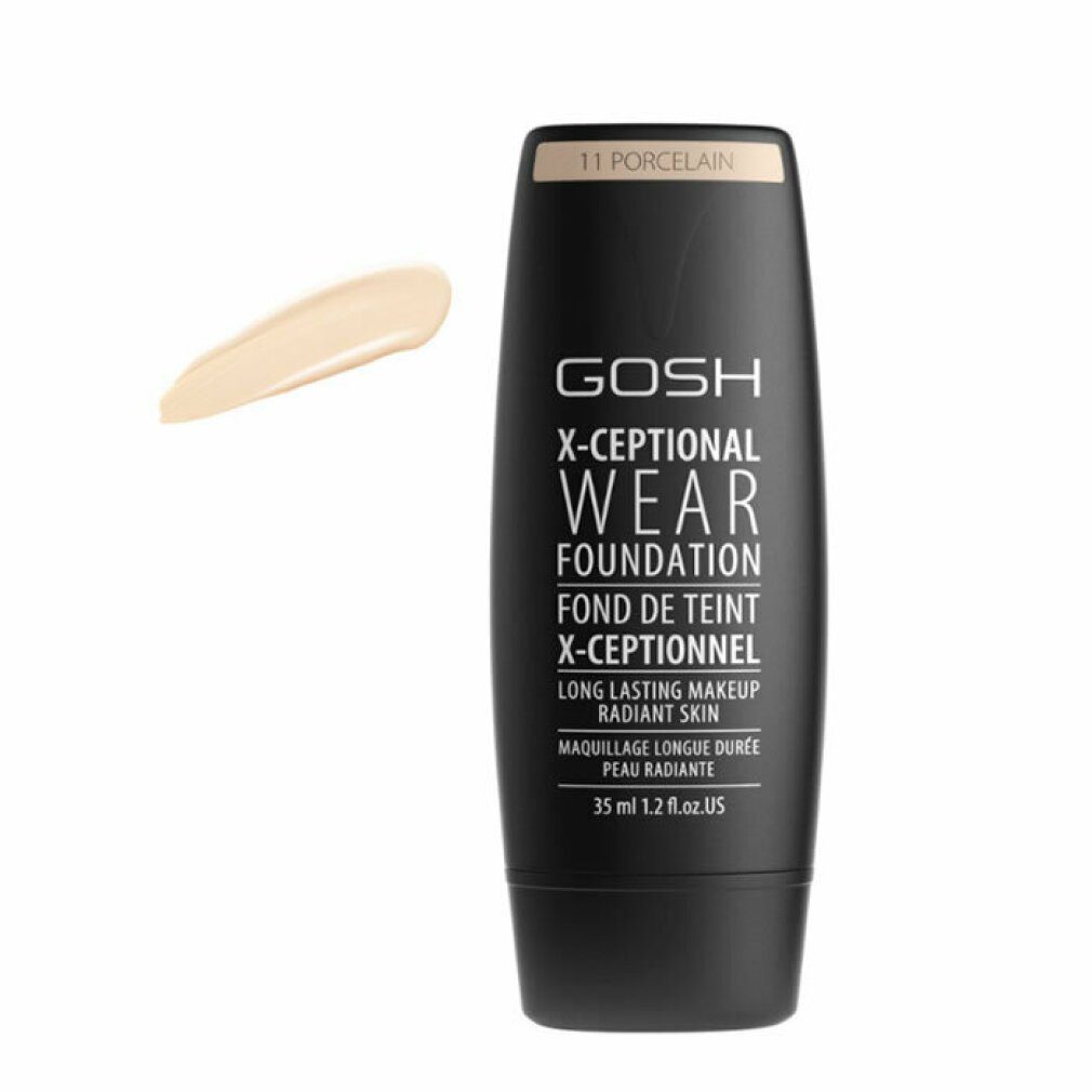 GOSH Foundation X-Ceptional Wear Foundation Long Lasting Makeup 11 Porcelain 35ml