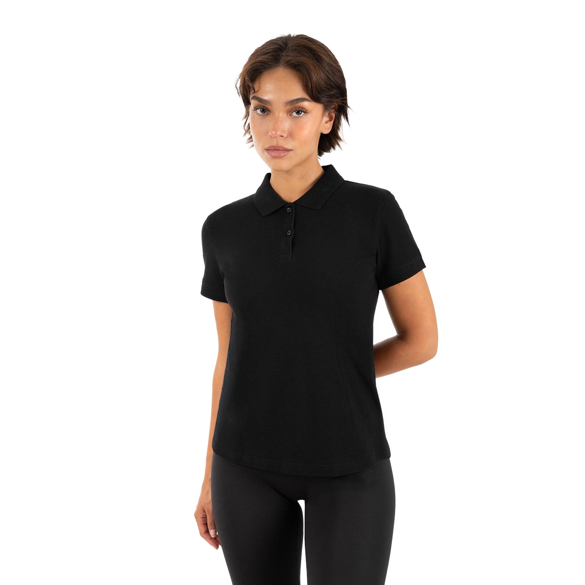 Smilodox T-Shirt Soreya Poloshirt Damen, Slim Fit, aus Baumwolle, Basic, Casual Arm-Print, Elasthan, hautfreundlich, mit Kragen, für Sport & Freizeit