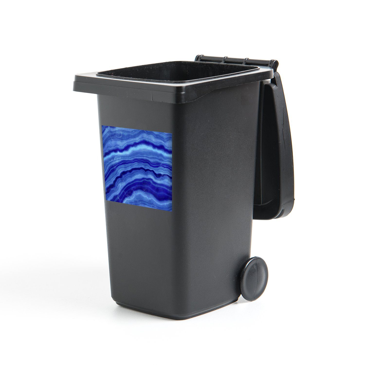 MuchoWow Wandsticker Achat Stein - Blau (1 St), Mülleimer-aufkleber, Mülltonne, Sticker, Container, Abfalbehälter