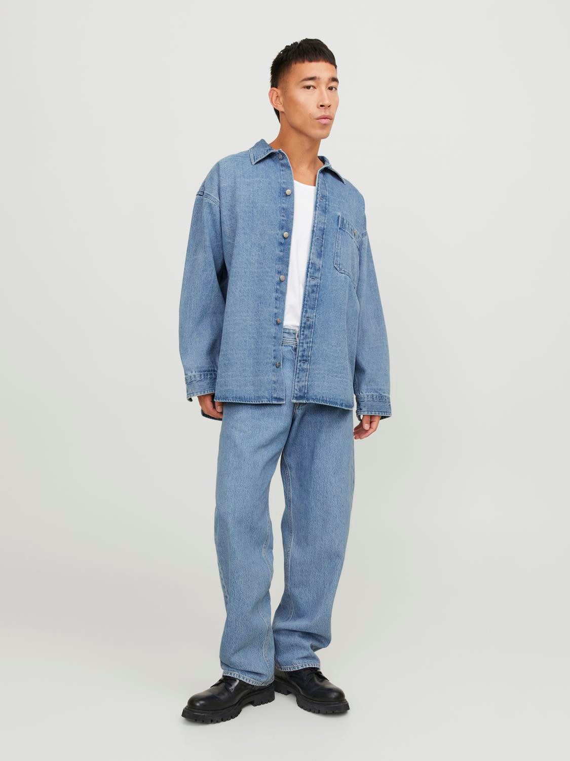 Jack & Jones Langarmhemd JORSANTORINI DENIM OVERSHIRT LS SN