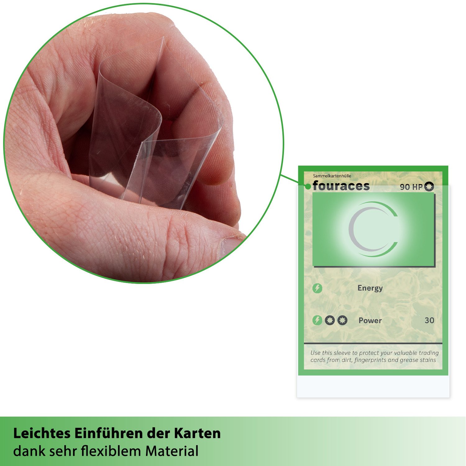 fouraces Etui fouraces Sammelkartenhüllen 300 Stk. für Pokemon 90x66mm transparent – Bild 2 von 5