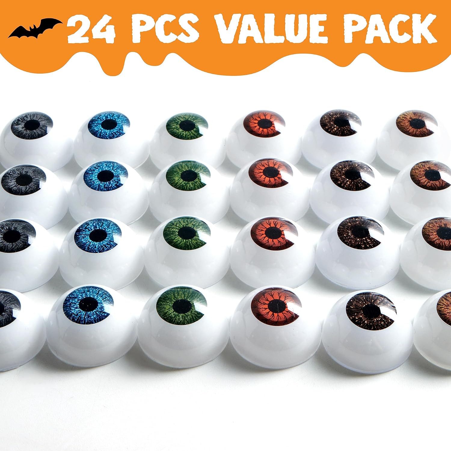 JOYIN Monster-Kostüm JOYIN 24 Halloween Augen, 12 Paar Kunststoff Augäpfel für Party Deko