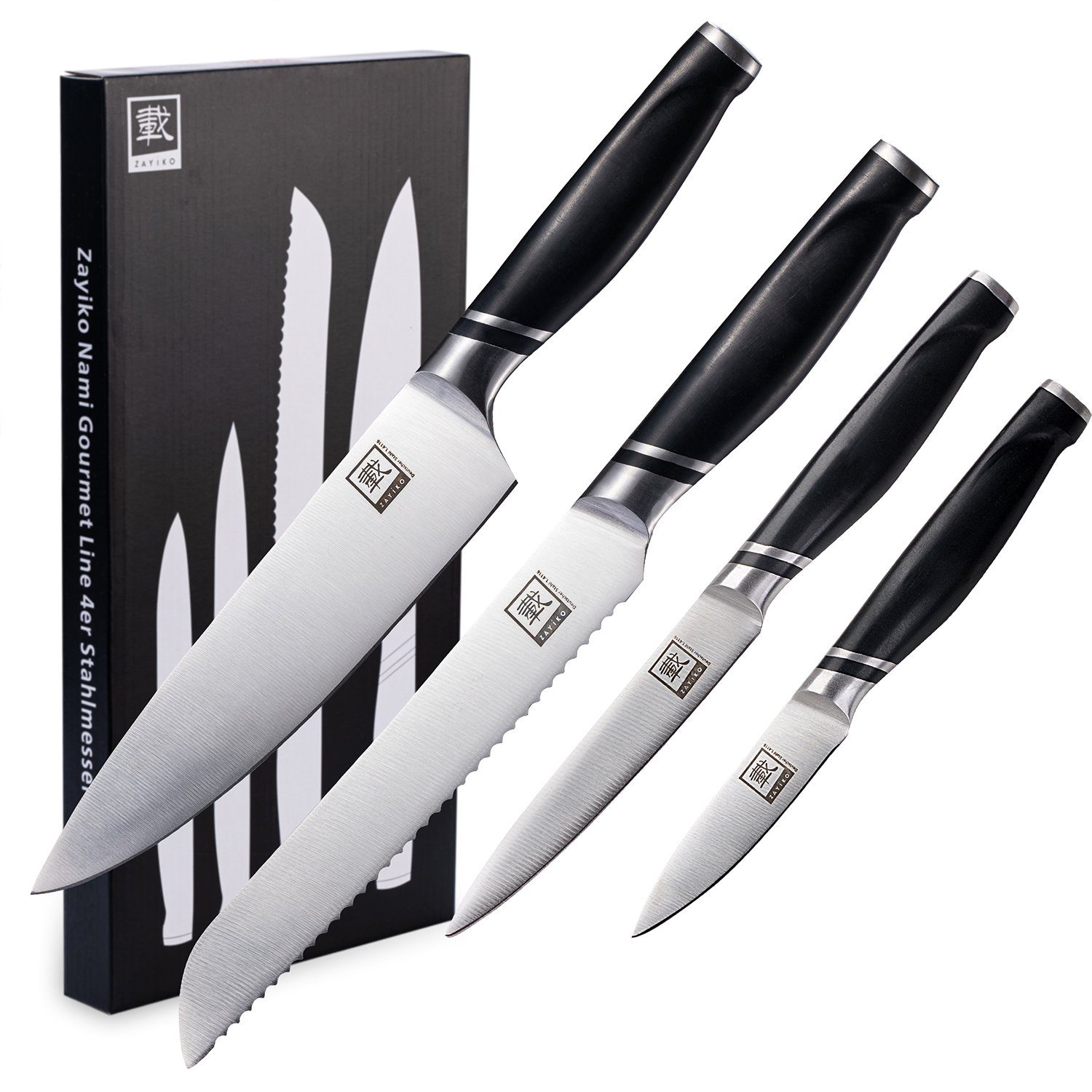 OTTO Messer-Set 4er Messer-Set I 8,5cm bis 20,5cm Klingen I Edelstahl mit ABS Griff