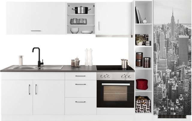 HELD MÖBEL Küchenzeile »Paris«, mit E-Geräten, Breite 300 cm, mit großer Kühl-Gefrierkombination-Otto