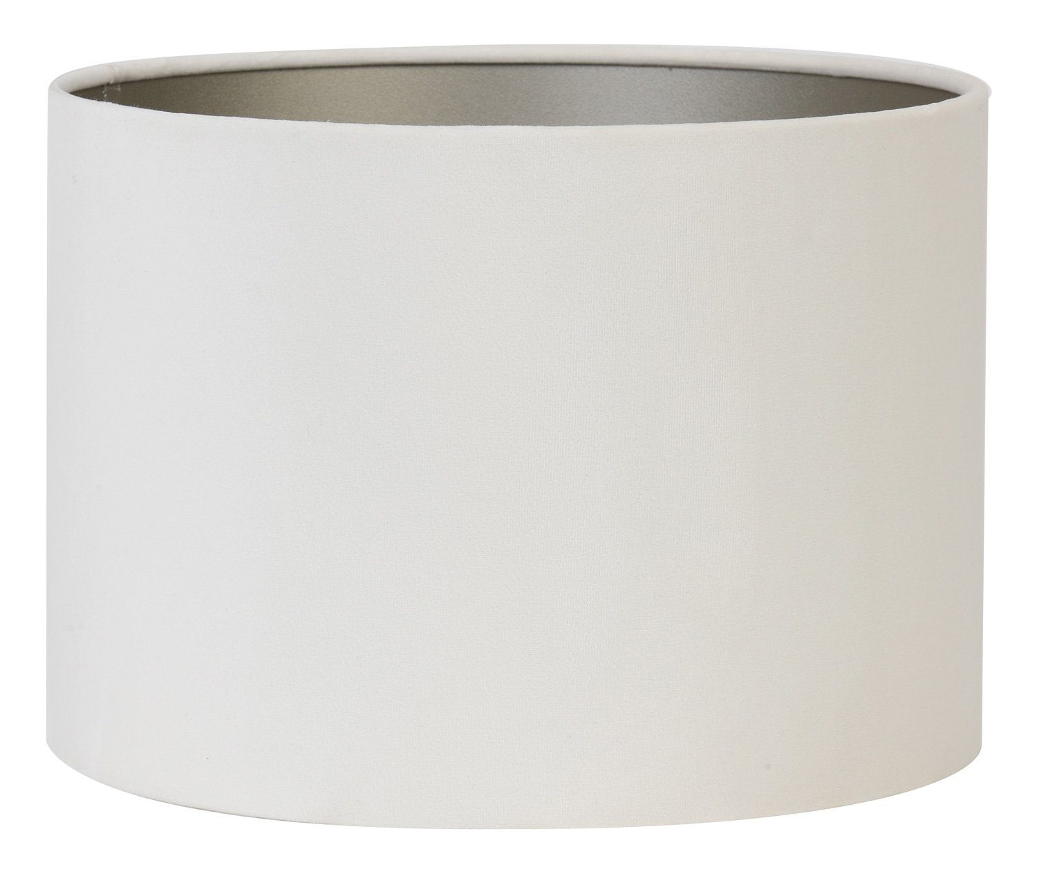 Light & Living Lampenschirm VELOURS, Ø 20 cm, Cremeweiß, Taupe, Veloursoptik, Stoff, PVC, Halterung aus Metall