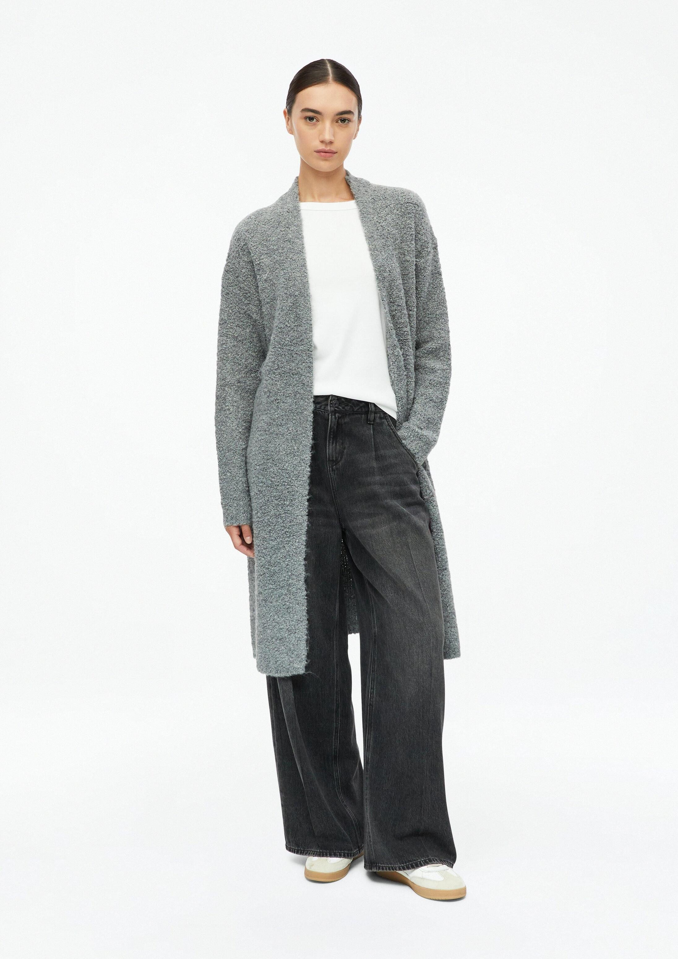 s.Oliver Cardigan Strickjacke Lange Strickjacke aus Bouclé