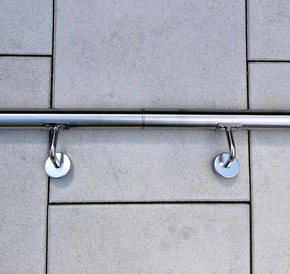 BruKa Handlauf FLEXI V2A Edelstahl Wandhandlauf Geländer Treppe Stange Griff Brüstung, 100 cm Gesamtlänge, 1 - 10 Meter länge wählbar – Bild 3 von 5