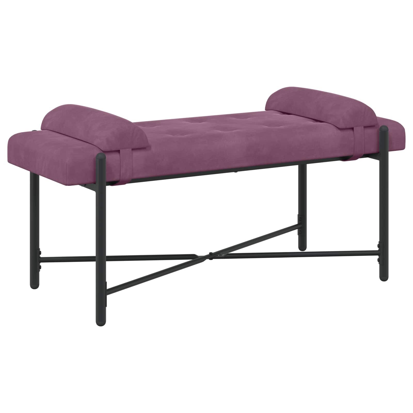 vidaXL Sitzbank Knopfgepolsterte Bank mit Kissen Lila 110 x 40 x 46 cm Samt (1-St)
