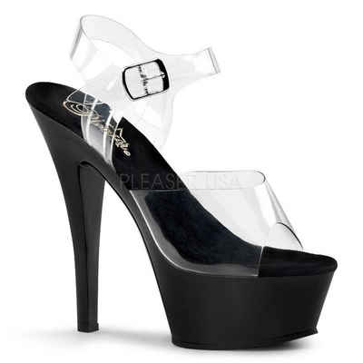 Pleaser PLATEAU HIGH HEELS KISS-208 - KLAR/SCHWARZ High-Heel-Pumps