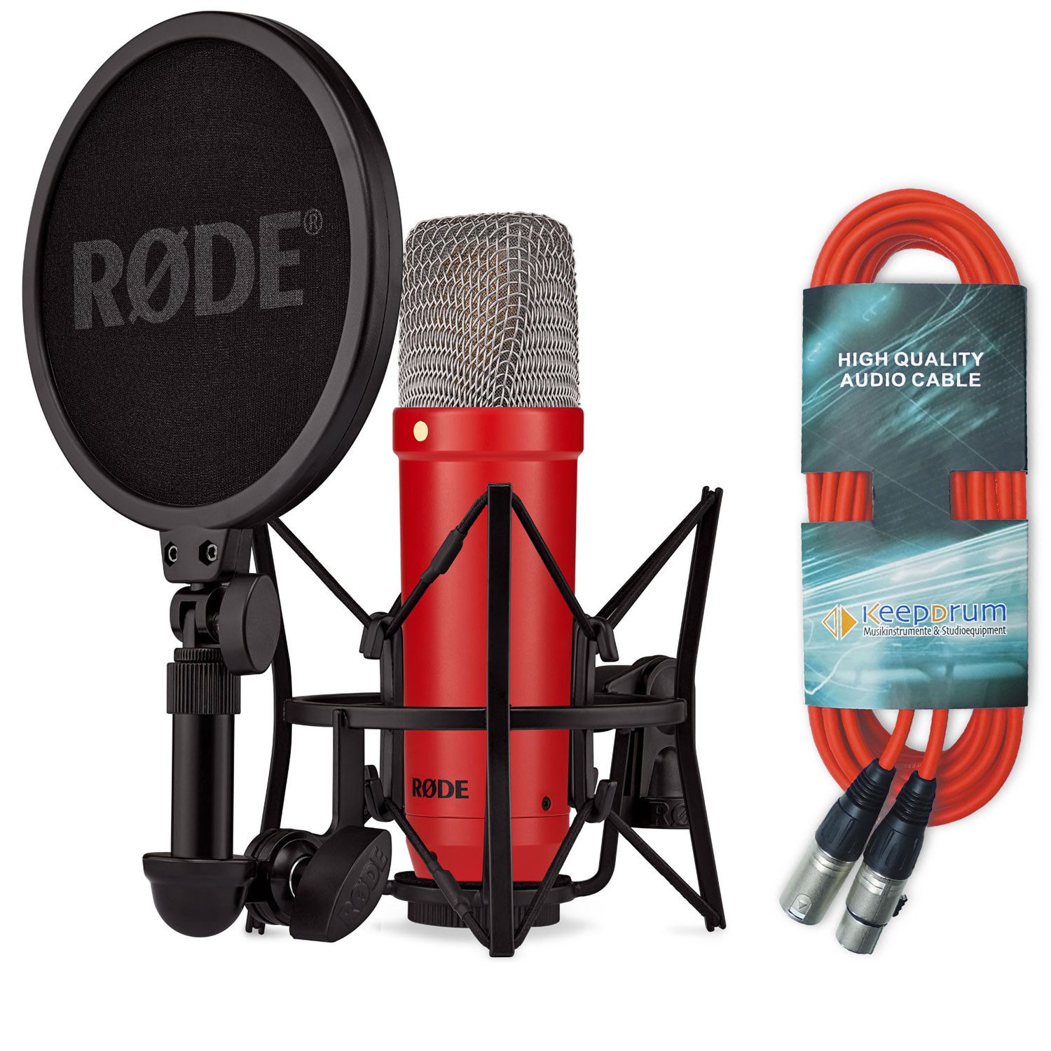 Mikrofon Rode NT1 Signature Red Mikrofon Rot mit XLR-Kabel in Rot