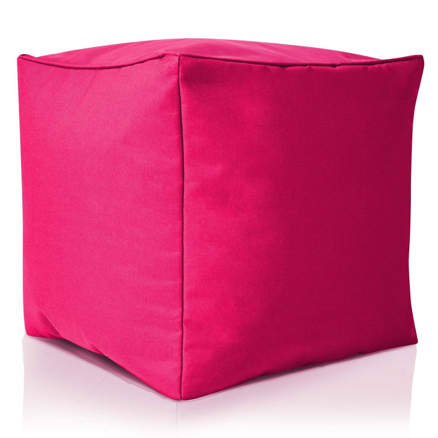 Green Bean Sitzsack Cube (Hocker 40x40x40cm mit EPS-Perlen Füllung, Fußhocker Fußkissen Sitz-Pouf für Sitzsäcke), Bodenkissen für Kinder und Erwachsene - Sitzkissen Sitzhocker Pink