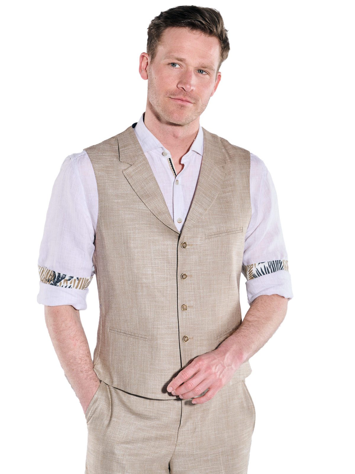 Engbers Anzugweste Herren Sakko-Weste slim fit, Beige