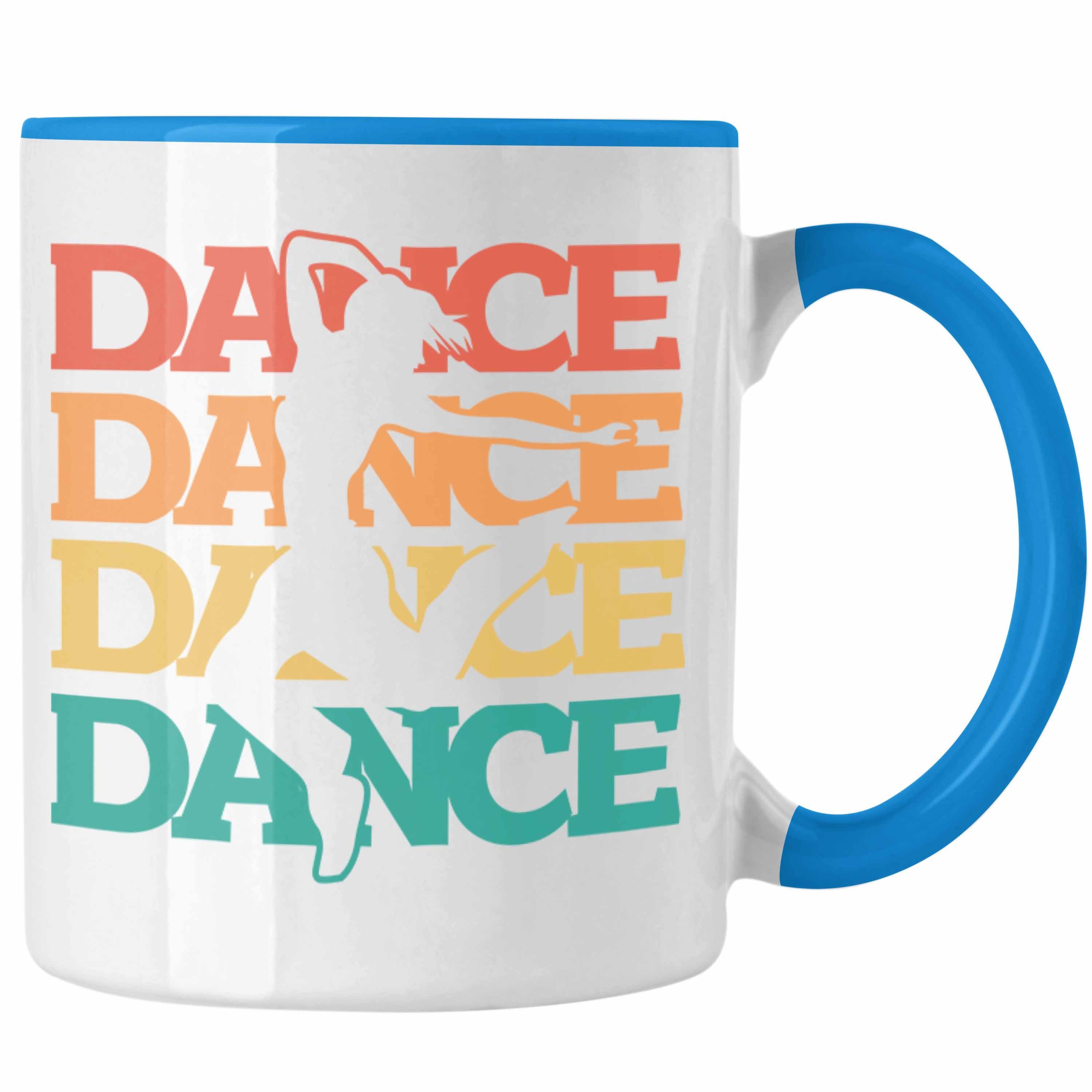 Trendation Tasse Lustige Tänzer Tasse Geschenk für Tanzbegeisterte Tanzlehrer Grafik D Blau
