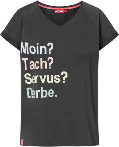 Derbe T-Shirt »Moin Tach Servus« mit Logo-Statement-Print