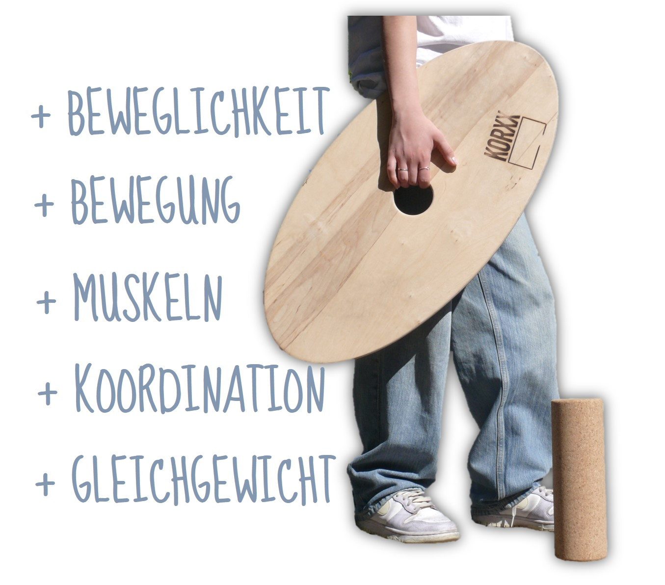 Balanceboard Galaxy Surf mit Korkrolle oder Korkkugel, Gleichgewicht, Koordination