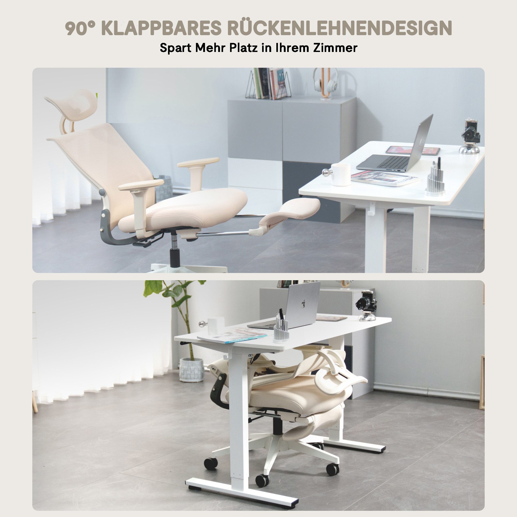 FLEXISPOT Bürostuhl Foldex Ergonomischer Bürostuhl – Ideal für Büro & Mittagspause (2D-Kopfstütze, Schreibtischstuhl mit Fußstütze – Perfekt für Home-Office & Entspannung), Faltbar, in verschiedenen Farben erhältlich, 90°-135° neigbar