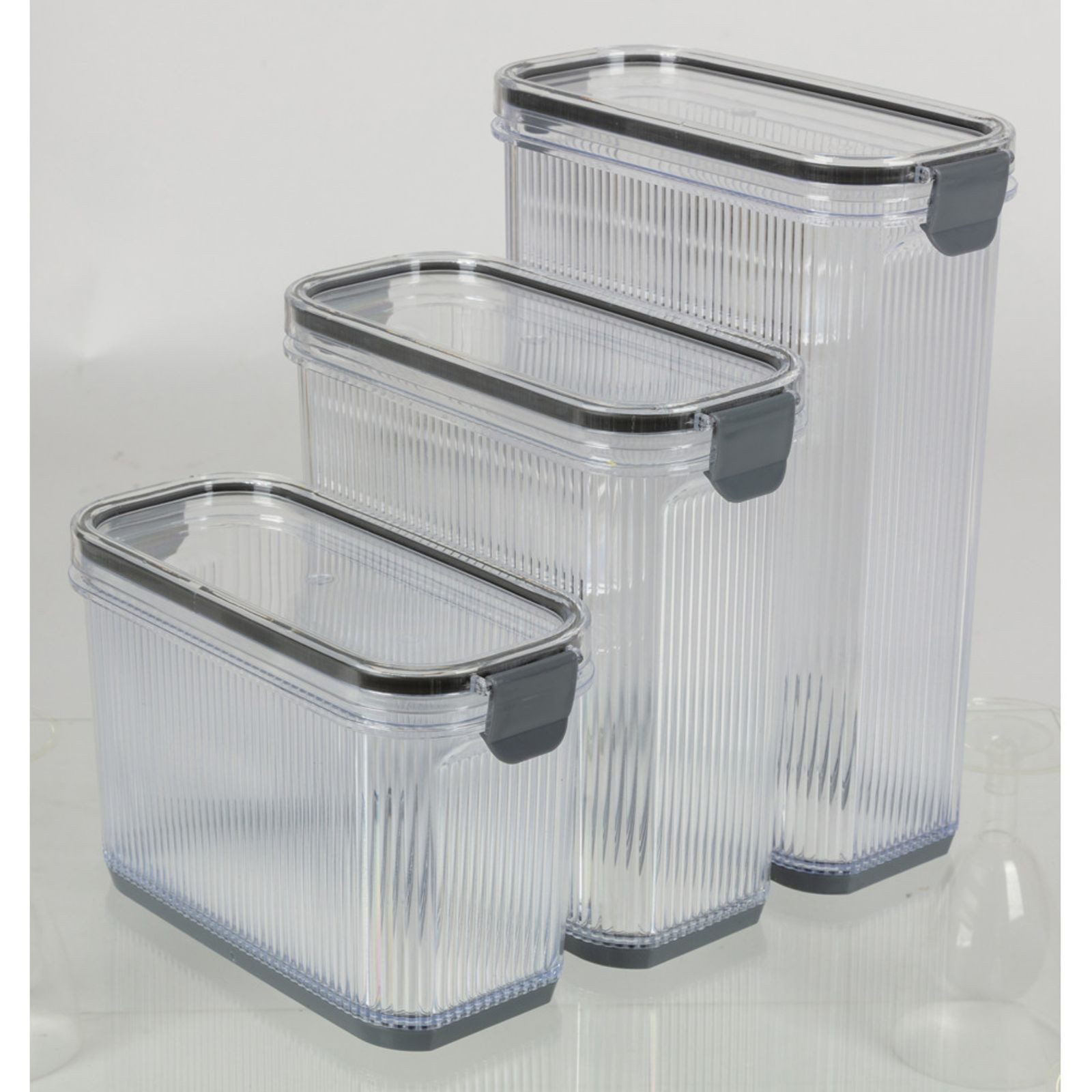 BURI Vorratsdose Vorratsdose 1L mit Klickverschluss – 6er Set Vorratsdosen