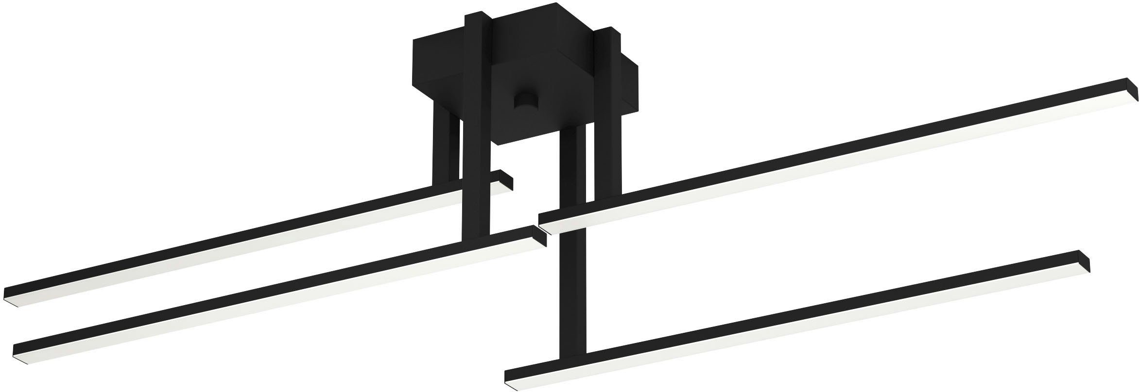 EGLO Deckenleuchte IPOLITTO, LED fest integriert, Warmweiß, Deckenleuchte in schwarz aus Alu, Stahl - 7,5W - Warmweiß
