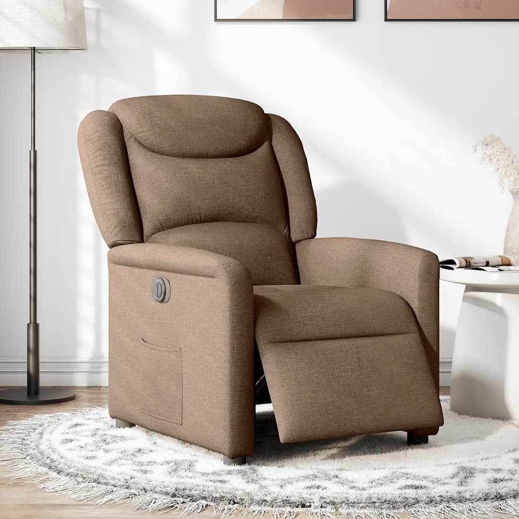 vidaXL Sessel Relaxsessel Elektrisch Braun Stoff günstig online kaufen