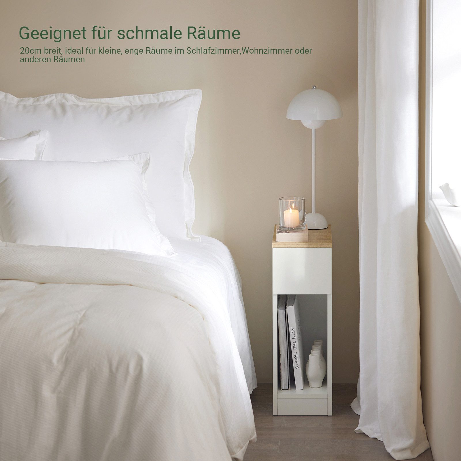 SoBuy Nachttisch FBT111, Beistelltisch mit Schublade und Ablage, Nightstand günstig online kaufen
